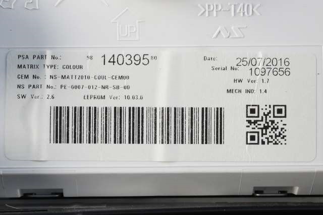 Instrumentpanel til Citroën DS5 2012-2017  (CITROEN|98 146256 80|)