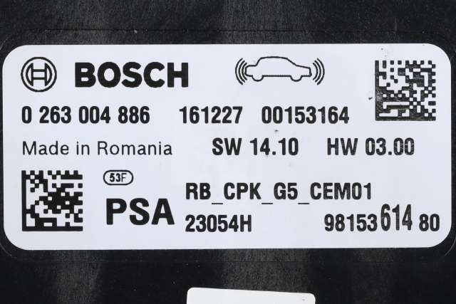 Styreenhet parkering til Citroën DS5 2012-2017 (BOSCH|0 263 004 886|98 153614 80|)