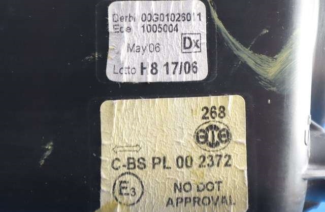 MC, Frontlykt høyre til MC Gilera SC125 0-->>  (DERBI|00G01026011|)