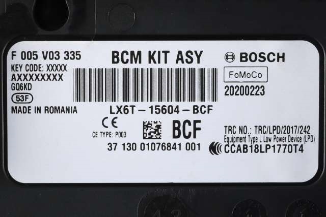 Styreenhet comfort (BCM) til Ford Kuga 2019-->> (Type III) (FORD|LX6T-15604-BCF|)
