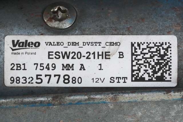 Starter diesel til Peugeot Partner 2019-->> (Type III)  (VALEO|ESW20-21HE|98 325778 80|)