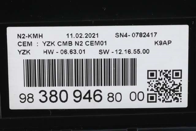 Instrumentpanel til Peugeot Partner 2019-->> (Type III)  (PEUGEOT|98 380946 80|)