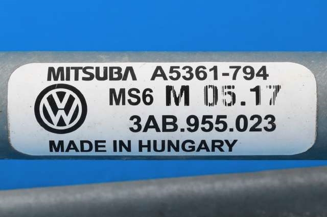 Viskermotor frontrute komplett m/overføring til VW Passat 2011-2015 (B7) (B7) (VAG|3AB 955 023|3AB 955 419|)