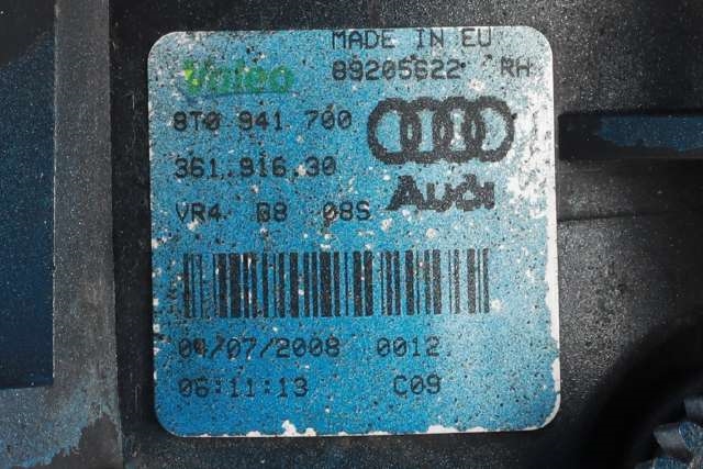 Tåkelykt høyre foran til Audi A4 2007-2014 (Type IV) (B8) (B8) (VALEO|89205622|8T0 941 700|)