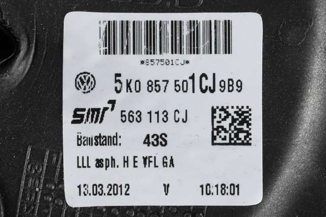 Speil venstre til VW Golf VI 2008-2012 (VAG|5K0 857 501 CJ|)