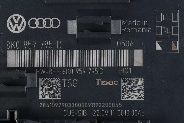 Styreenhet dør venstre bak til Audi A4, Allroad 2009-2016 (Type I) (B8) (B8) (VAG|8K0 959 795 D|)