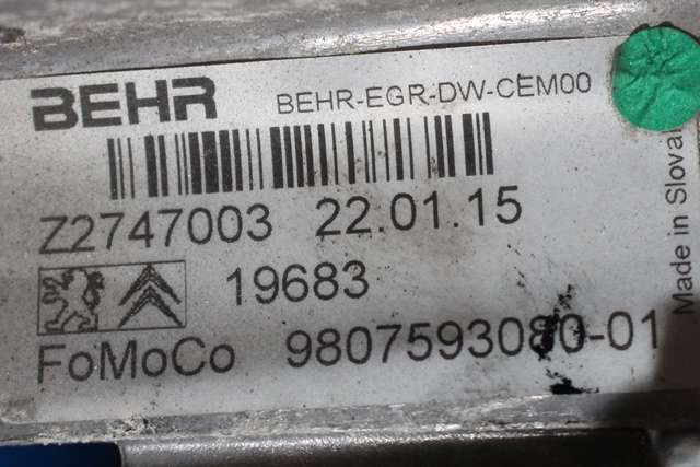 EGR-ventil til Ford Mondeo 2014-2019 (Type V, Fase 1) (PSA|98 075930 80|)