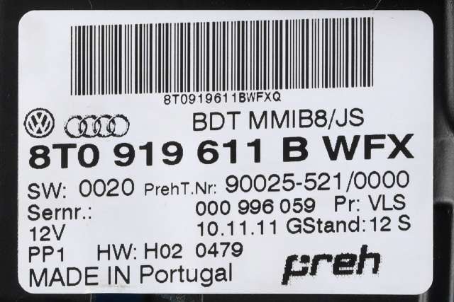 Bilstereo navigasjon betjeningspanel til Audi A4, Allroad 2009-2016 (Type I) (B8) (B8) (VAG|8T0 919 611 B|)
