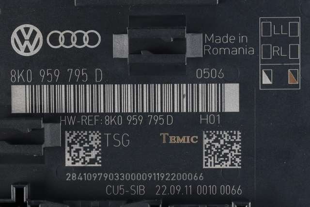 Styreenhet dør høyre bak til Audi A4, Allroad 2009-2016 (Type I) (B8) (B8) (VAG|8K0 959 795 D|)