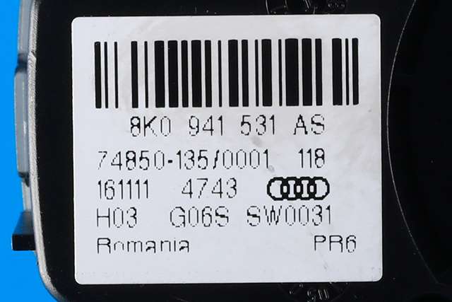 Bryter lys til Audi A4, Allroad 2009-2016 (Type I) (B8) (B8) (VAG|8K0 941 531 AS|)