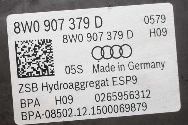 ABS sentral til Audi A4 2015-2019 (Type V, Fase 1) (B9) (B9) (VAG|8W0 614 517 G|8W0 907 379 D|)