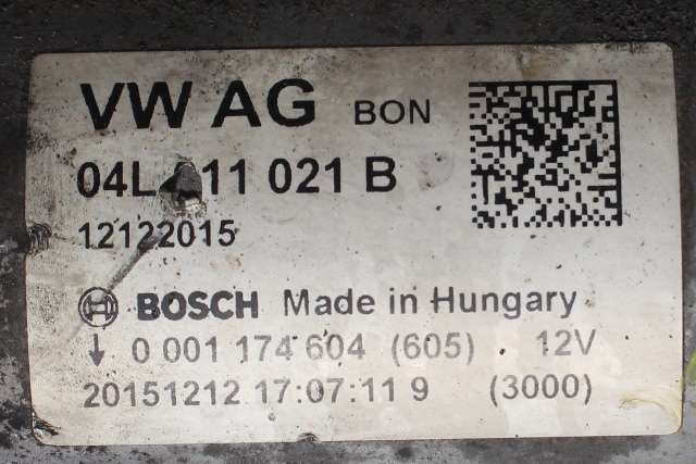 Starter diesel til Audi A4 2015-2019 (Type V, Fase 1) (B9) (B9) (BOSCH|0 001 174 604|04L 911 021 B|)