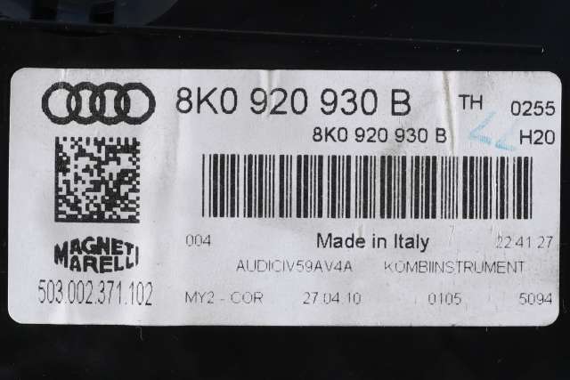 Instrumentpanel til Audi A4 2007-2014 (Type IV) (B8) (B8) (VAG|8K0 920 930 B|)