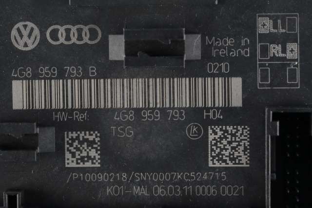 Styreenhet dør venstre foran til Audi A7 2010-2014 (Type I, Fase 1)  (VAG|4G8 959 793 B|)