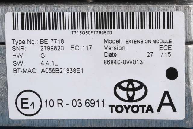 Bilstereo navigasjon til Toyota Avensis 2015-2019 (Type III, Fase 2)  (TOYOTA|86140-05250|86840-0W013|)