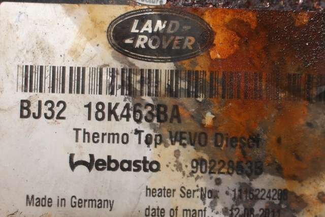 Dieselvarmer til Land Rover Range Rover, Evoque 2011-2019 (Type I)  (WEBASTO|THERMO TOP VEVO|BJ32-18K463-BA|)