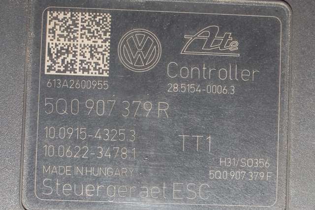ABS sentral til Škoda Octavia 2013-2016 (Type III, Fase 1) (VAG|5Q0 614 517 Q|5Q0 907 379 R|)