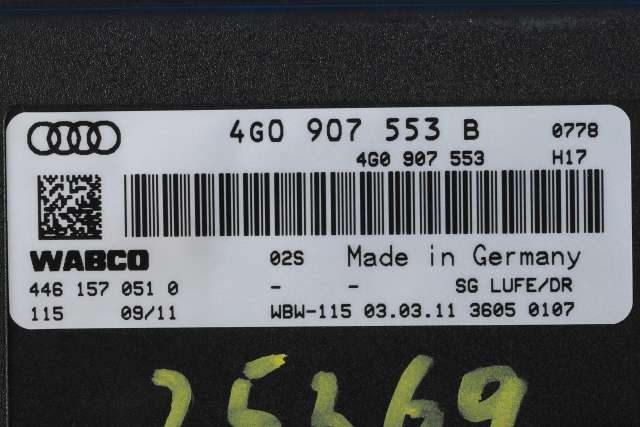 Styreenhet nivå/luftfjæring til Audi A7 2010-2014 (Type I, Fase 1)  (VAG|4G0 907 553 B|)