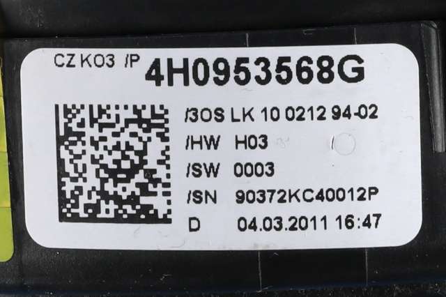 Bryter combi til Audi A7 2010-2014 (Type I, Fase 1) (VAG|4G8 953 502 P|)