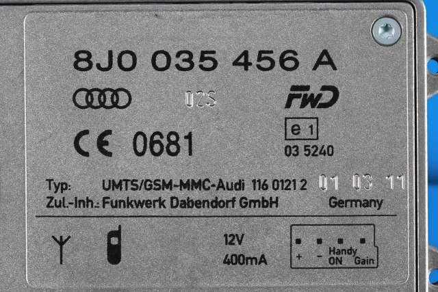 Antenne forsterker til Audi A7 2010-2014 (Type I, Fase 1)  (VAG|8J0 035 456 A|)