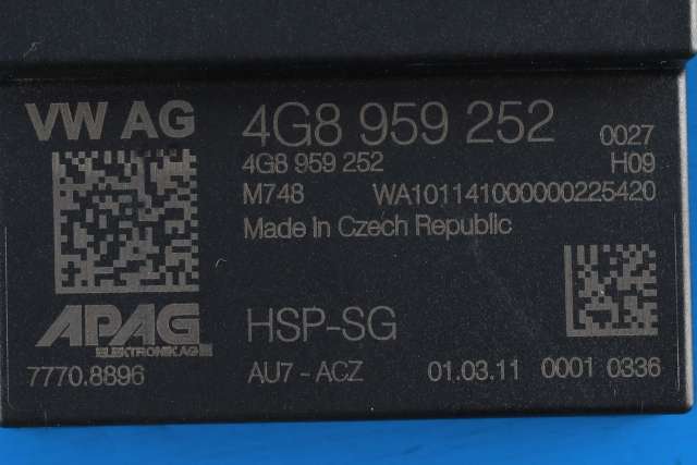 Styreenhet diverse til Audi A7 2010-2014 (Type I, Fase 1) (VAG|4G8 959 252|)