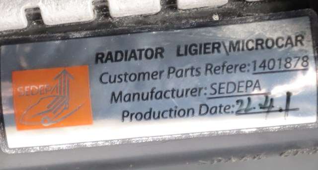 Radiator (automat gir) til Mopedbil Ligier JS50 2015-2024 (Type I)  