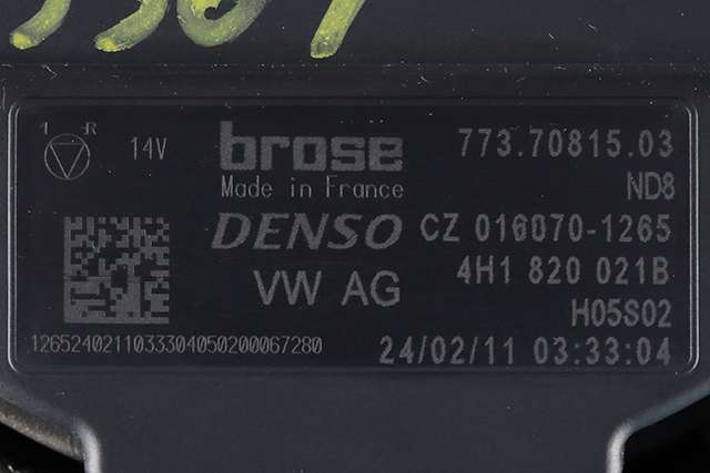 Varmeapparat motor til Audi A7 2010-2014 (Type I, Fase 1) (DENSO|016070-1265|4H1 820 021 B|)