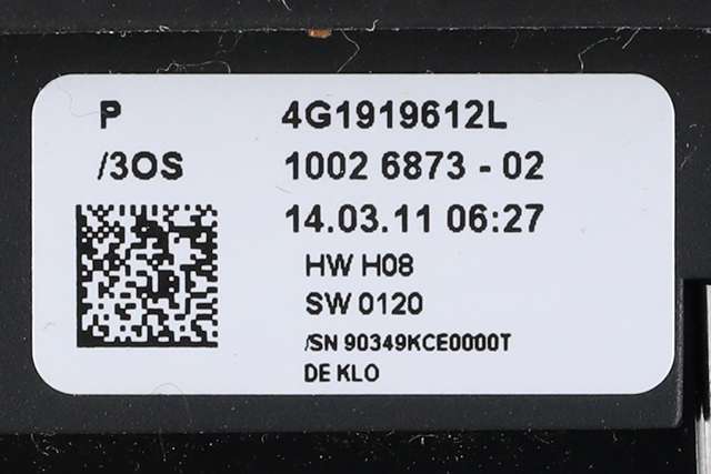 Bilstereo navigasjon betjeningspanel til Audi A7 2010-2014 (Type I, Fase 1) (VAG|4G1 919 612 L|)