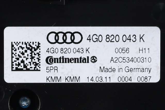 Varmeapparat betjening til Audi A7 2010-2014 (Type I, Fase 1) (VAG|4G0 820 043 K|)