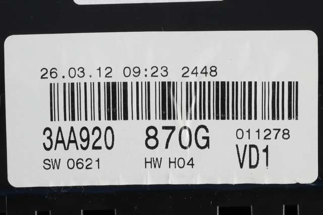 Instrumentpanel til VW Passat 2011-2015 (B7) (B7) (VAG|3AA 920 870 G|)