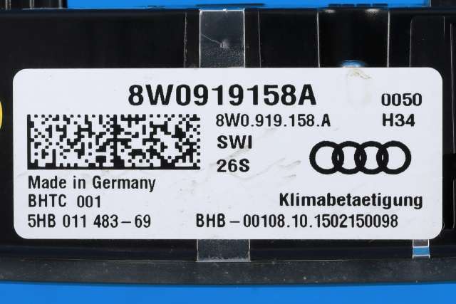 Varmeapparat betjening bak til Audi A4 2015-2019 (Type V, Fase 1) (B9) (B9) (VAG|8W0 919 158 A|)