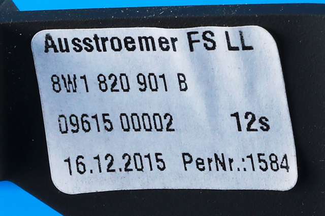 Dashbord friskluftdyse venstre til Audi A4 2015-2019 (Type V, Fase 1) (B9) (B9) (VAG|8W1 820 901 B|)