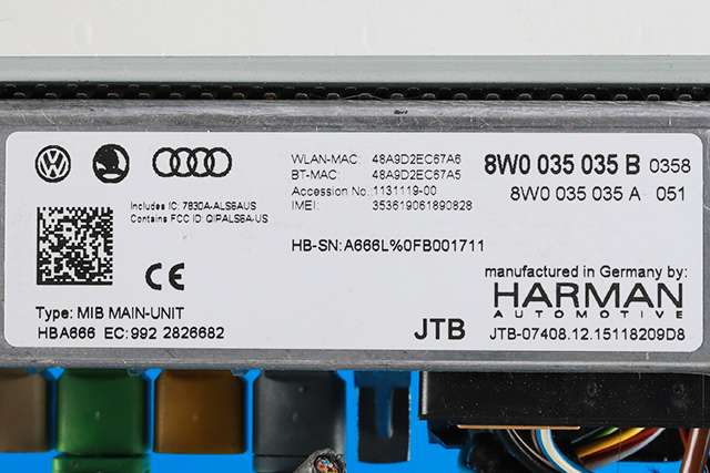 Bilstereo navigasjon til Audi A4 2015-2019 (Type V, Fase 1) (B9) (B9) (VAG|8W0 035 035 B|)