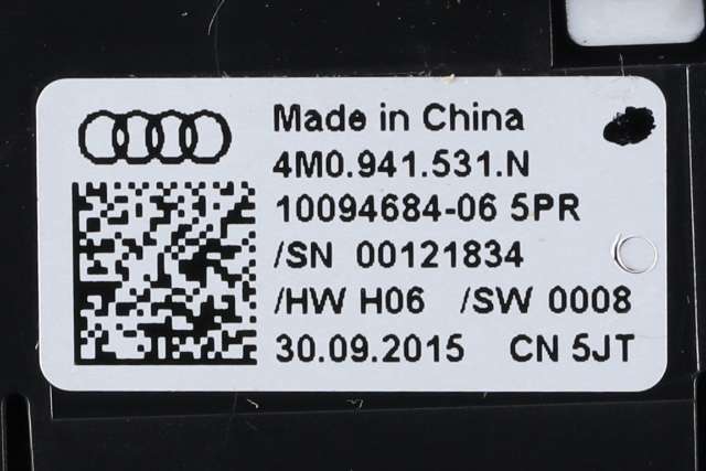 Bryter lys til Audi A4 2015-2019 (Type V, Fase 1) (B9) (B9) (VAG|4M0 941 531 N|)