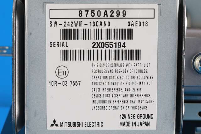 Bilstereo navigasjon til Mitsubishi Outlander 2012-2015 (Type III, Fase 1)  (MITSUBISHI|8750A374|)