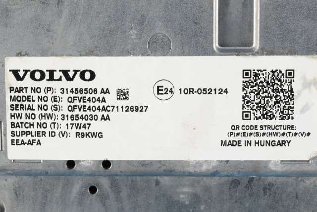 Multimedia display (MCU - Media Controller Unit) til Volvo V90 / V90 CC / S90 2016-->> (VOLVO|31456506 AA|)