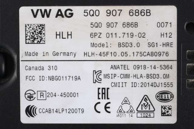 Sensor blindsone til Škoda Superb 2015-->> (Type III)  (VAG|5Q0 907 686 B|)