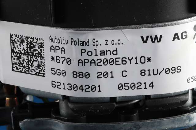 Airbag ratt til VW Golf VII 2012-2017 (Fase 1)  (VAG|5G0 419 091|5G0 880 201 C|)