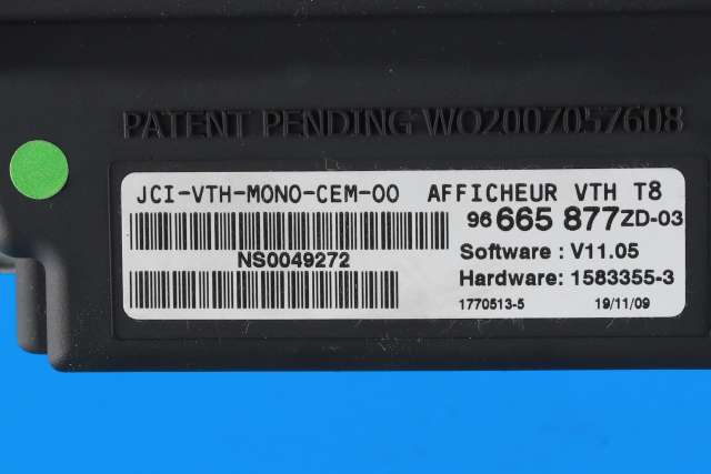 Instrument head-up display (HUD) til Peugeot 3008 2009-2016 (Type I)  (PEUGEOT|96 665877 ZD|)