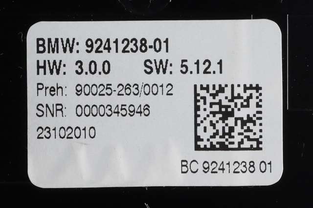 Varmeapparat betjening til BMW 5-Serie 2010-2017 (F10/F11) (F10/F11) (VAG|9 241 238|)
