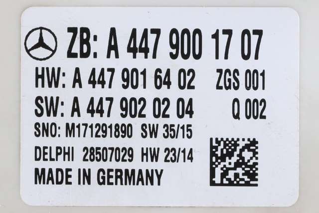 Styreenhet comfort (BCM) til Mercedes Vito 2014-->> (W447) (W447) (MERCEDES|A 447 900 17 07|)