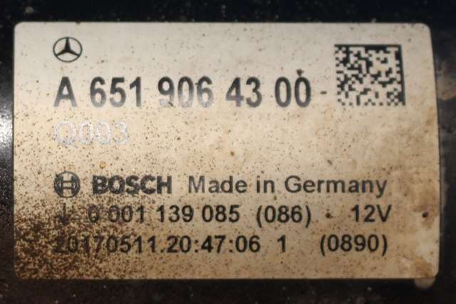 Starter diesel til Mercedes Vito 2014-->> (W447) (W447) (BOSCH|0 001 139 085|A 651 906 43 00|)