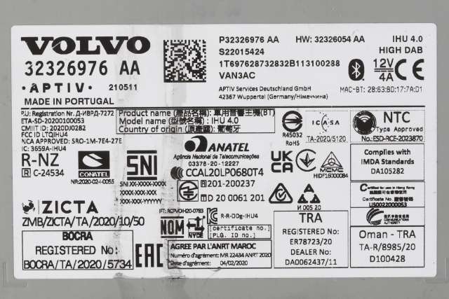 Bilstereo navigasjon til Volvo XC40 2018-2024  (VOLVO|32326976 AA|)