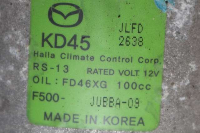 Aircondition kompressor til Mazda 3 2013-2016 (Type III, Fase 1) (MAZDA|F500-JUBBA-09|)