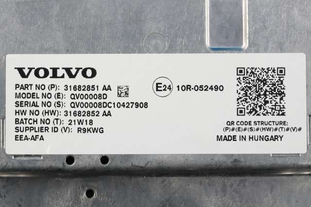 Multimedia display (MCU - Media Controller Unit) til Volvo XC40 2018-2024  (VOLVO|31682851 AA|)