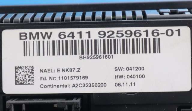 Varmeapparat betjening til BMW X3 2010-2017 (F25) (F25) (BMW|64.11-9 259 616|)