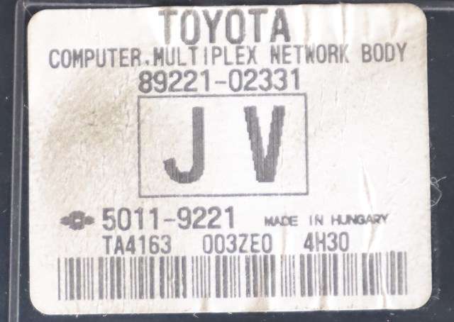 Styreenhet diverse til Toyota Auris 2013-2015 (Type II, Fase 1)  (TOYOTA|89221-02331|)