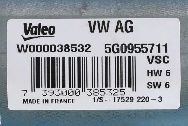 Viskermotor bakrute til VW Golf VII 2012-2017 (Fase 1)  (VALEO|W000038532|5G0 955 711|)
