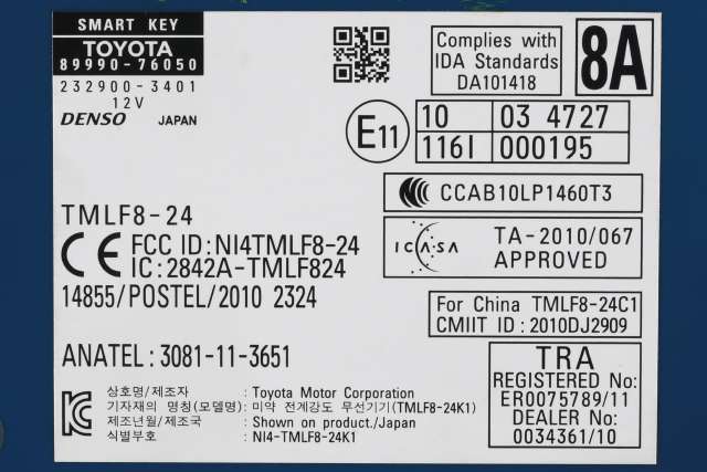 Styreenhet nøkkelfri/keyless til Lexus CT 2010-2020 (DENSO|232900-3401|89990-76050|)