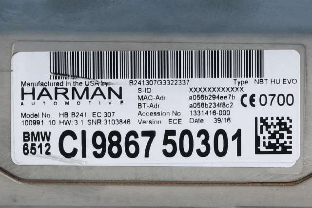 Bilstereo navigasjon spiller til BMW X5 2013-2018 (F15) (F15) (BMW|9 867 503|)